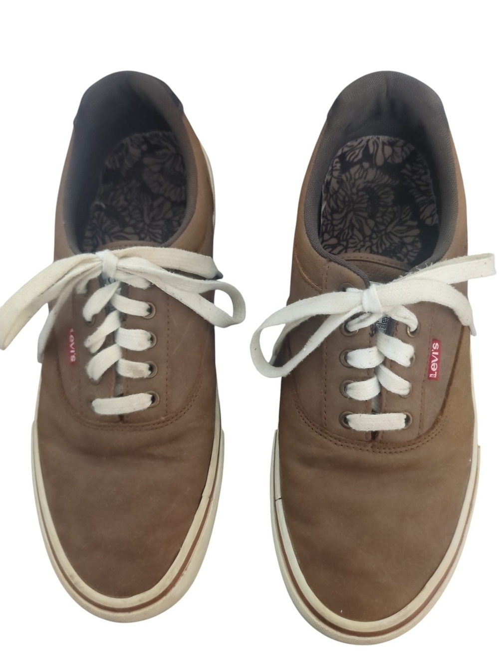 Levi's Men's Brown Casual Lace-Up Sneakers Size 9.5 Canvas Skate Shoes Low Top